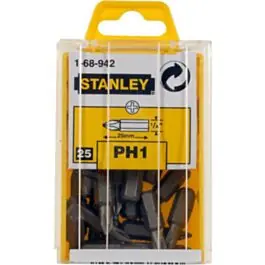 25 PH1 bits 1/4 inch 25 mm Stanley 1-68-942 Aanbieding