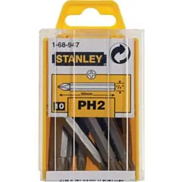 10 Lange PH2 bits 1/4 inch 50 mm Stanley 1-68-947 Koop Online