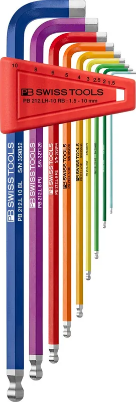 PB212.LH-10 RB Rainbow inbussleutelset, Actie Aanbieding