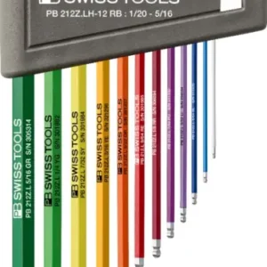 Voordeelprijs PB 212Z.LH-12 Rainbow inbussleutelset INCH maten, Actie!