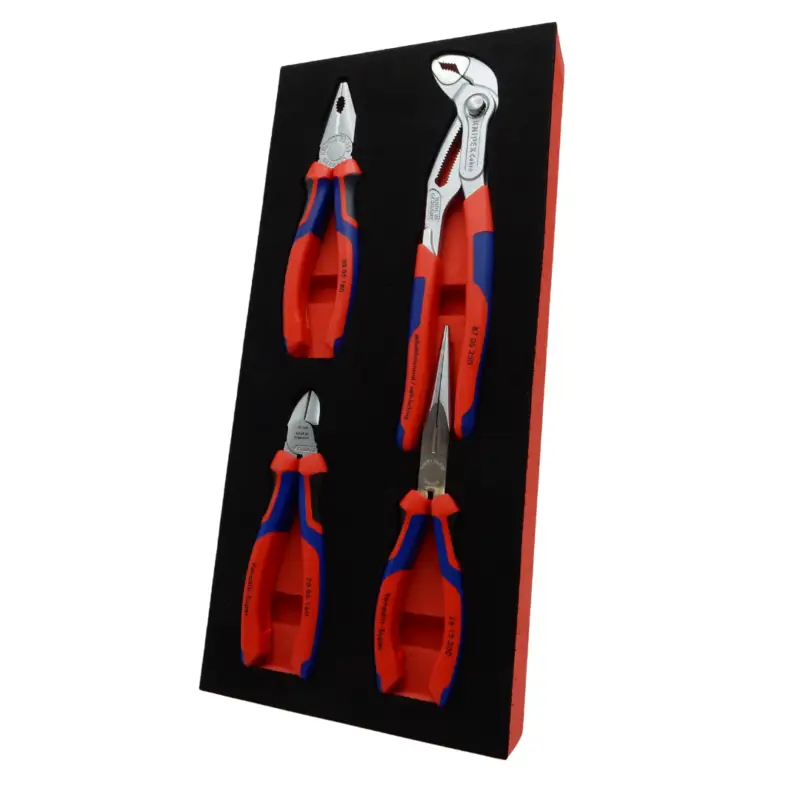 Gereduceerde Prijs Knipex 4 delige tangenset Verchroomd, in Foam module