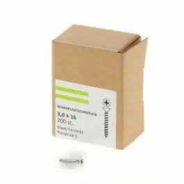 Veilige Betaling Hoenderdaal Spaanplaatschroef verzinkt platverzonken kop PZ1 voldraad3.0X16 (per 200 stuks)