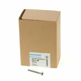 Weekendaanbieding Hoenderdaal Spaanplaatschroef RVS platverzonken kop PZ2 voldraad 5.0X45 (per 200 stuks)
