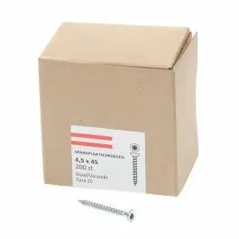 Veilige Betaling Hoenderdaal Spaanplaatschroef verzinkt platverzonken kop TX25 voldraad 4.5X45 (per 200 stuks)
