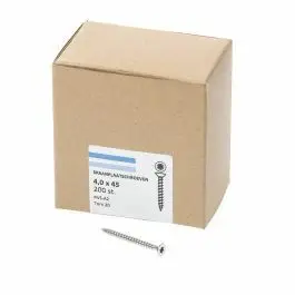 Voordeelprijs Hoenderdaal Spaanplaatschroef RVS platverzonken kop TX20 voldraad 4.0X45 (per 200 stuks)