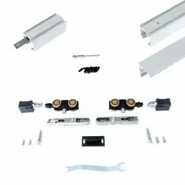 Wereldwijde Verzending Argenta Xperta schuifdeursysteem 4m rail - Wit - Wandmontage zonder vloerplint - Enkele deur - Deurophanging inbouw auto fix