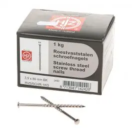 1kg schroefnagel rvs bk 3.9x80mm Dagaanbieding