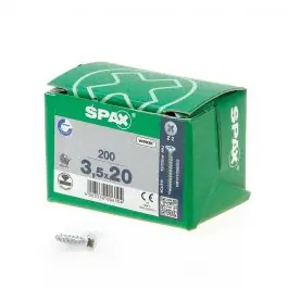 Trendy Spax Spaanplaatschroef platverzonken kop verzinkt pozidriv 3.5x20mm (per 200 stuks)